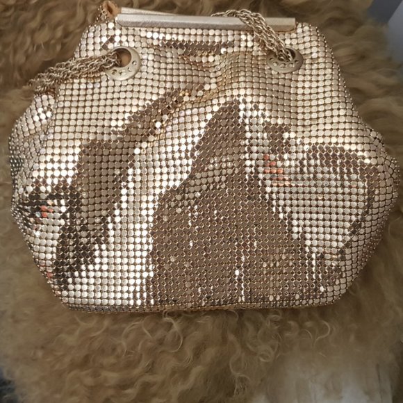 Glo Mesh Gold Double Chain Adj Bag still in box (New) Vintage Rare - Picture 5 of 6